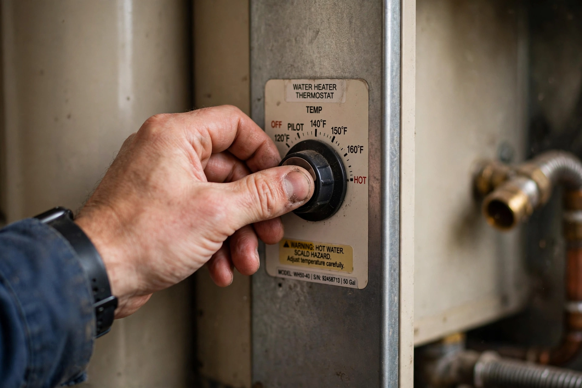 Water heater thermostat and electrical controls